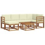 Outdoor-Sofagarnitur 7 pcs Natur Massivholz Akazie – Bild 2