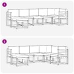 Outdoor-Sofagarnitur 7 pcs Natur Massivholz Akazie – Bild 7