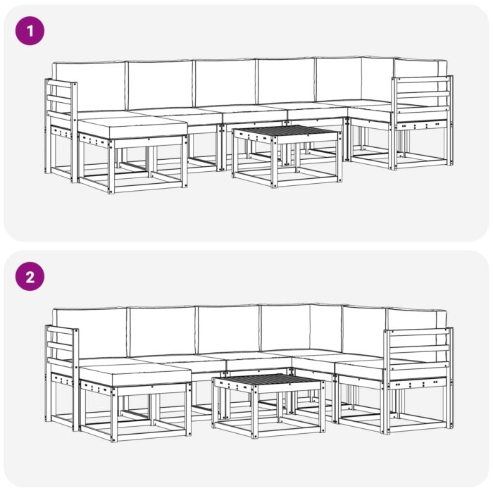 Outdoor-Sofagarnitur 8 pcs Natur Massivholz Akazie – Bild 9