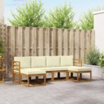 Outdoor-Sofagarnitur 6 pcs Natur Massivholz Akazie