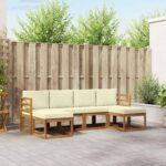 Outdoor-Sofagarnitur 6 pcs Natur Massivholz Akazie