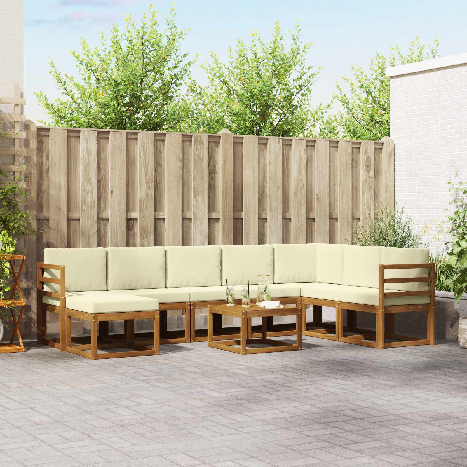 3366833_1.jpg Outdoor-Sofagarnitur 9 pcs Natur Massivholz Akazie – Bild 1