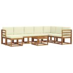 Outdoor-Sofagarnitur 9 pcs Natur Massivholz Akazie – Bild 2