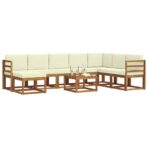 Outdoor-Sofagarnitur 9 pcs Natur Massivholz Akazie – Bild 3