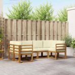 Outdoor-Sofagarnitur 6 pcs Natur Massivholz Akazie