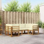 Outdoor-Sofagarnitur 6 pcs Natur Massivholz Akazie