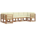 Outdoor-Sofagarnitur 7 pcs Natur Massivholz Akazie – Bild 2