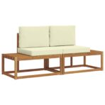 Outdoor-Sofagarnitur 2 pcs Natur 182,5 x 63 x 73 cm – Bild 2