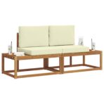 Outdoor-Sofagarnitur 2 pcs Natur 182,5 x 63 x 73 cm – Bild 3