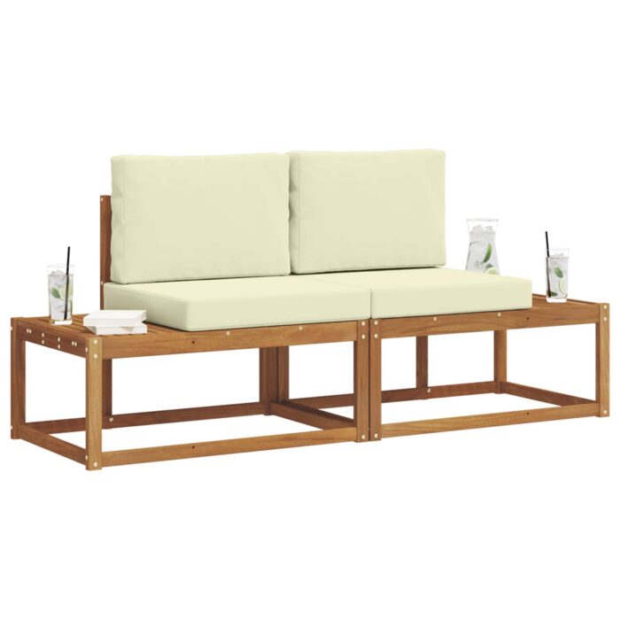 Outdoor-Sofagarnitur 2 pcs Natur 182,5 x 63 x 73 cm – Bild 3