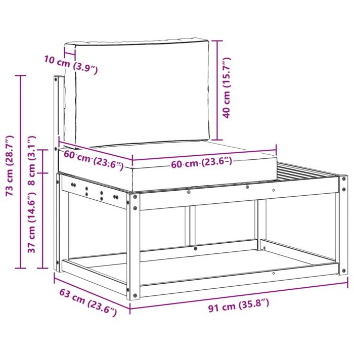 Outdoor-Sofagarnitur 2 pcs Natur 182,5 x 63 x 73 cm – Bild 9