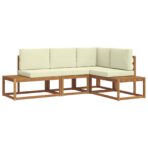 Outdoor-Sofagarnitur 4 Stück Natur Massivholz Akazie – Bild 2