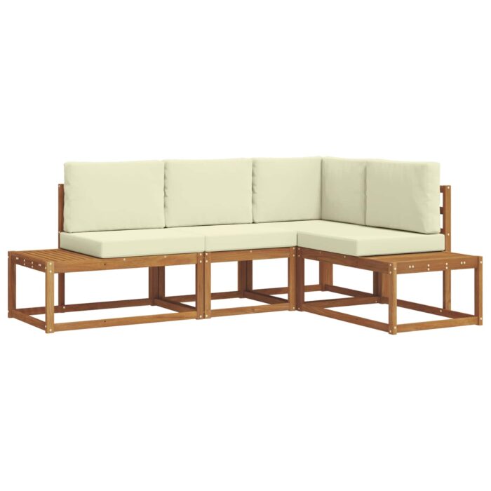 Outdoor-Sofagarnitur 4 Stück Natur Massivholz Akazie – Bild 2