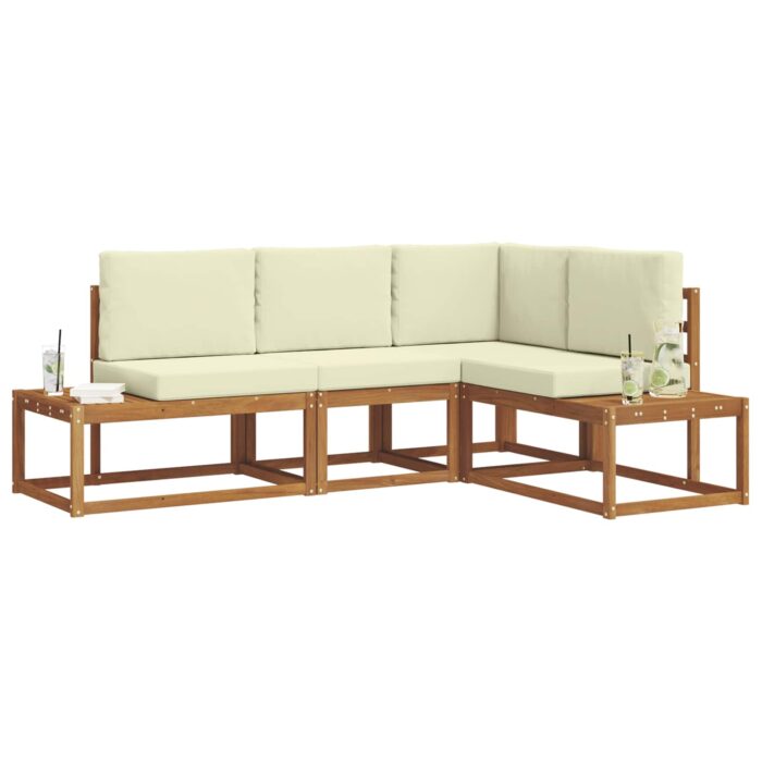 Outdoor-Sofagarnitur 4 Stück Natur Massivholz Akazie – Bild 3