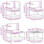 Outdoor-Sofagarnitur 5 Stück Natur Massivholz Akazie – Bild 12