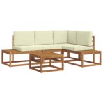 Outdoor-Sofagarnitur 5 Stück Natur Massivholz Akazie – Bild 2