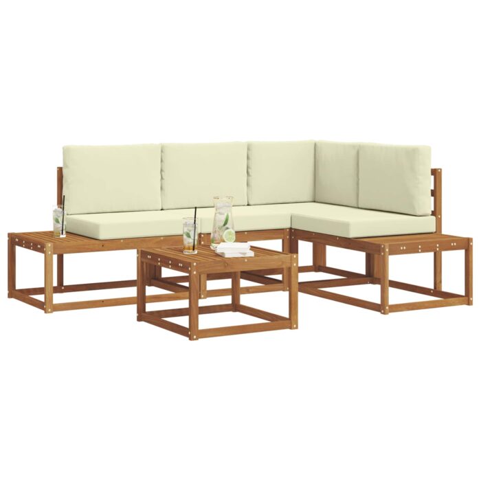 Outdoor-Sofagarnitur 5 Stück Natur Massivholz Akazie – Bild 3