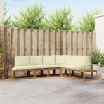 Outdoor-Sofagarnitur 6 Stück Natur Massivholz Akazie