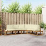 Outdoor-Sofagarnitur 6 Stück Natur Massivholz Akazie
