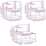 Outdoor-Sofagarnitur 6 Stück Natur Massivholz Akazie – Bild 11