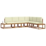 Outdoor-Sofagarnitur 6 Stück Natur Massivholz Akazie – Bild 3