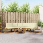 Sofa Set 7 Stück Natur Massivholz Akazie