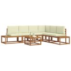 Sofa Set 7 Stück Natur Massivholz Akazie – Bild 3