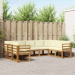 Outdoor-Sofagarnitur 9 pcs Natur Massivholz Akazie