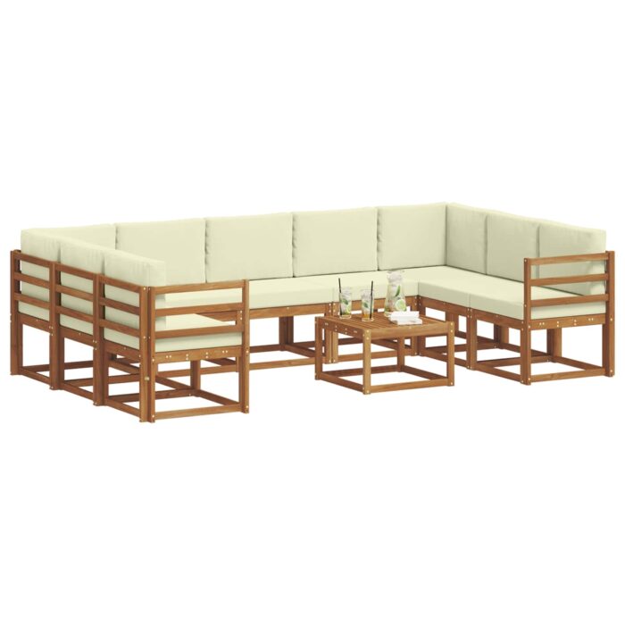 Outdoor-Sofagarnitur 10 pcs Natur Massivholz Akazie – Bild 3