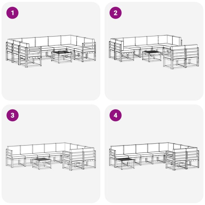 Outdoor-Sofagarnitur 10 pcs Natur Massivholz Akazie – Bild 8