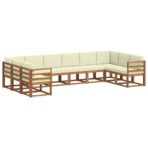 Outdoor-Sofagarnitur 10 pcs Natur Massivholz Akazie – Bild 2