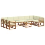 Outdoor-Sofagarnitur 11 pcs Natur Massivholz Akazie – Bild 3