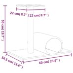 Kratzbaum mit Tunnel Hellgrau 60x34,5x50 cm – Bild 7