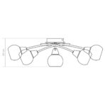 Deckenleuchte mit Glasschirmen für 5 E14 Glühlampen – Bild 9