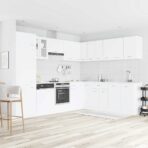 14-tlg. Küchenzeile Lyon Weiss Holzwerkstoff