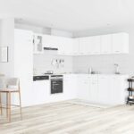 14-tlg. Küchenzeile Lyon Weiss Holzwerkstoff