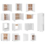 14-tlg. Küchenzeile Lyon Weiss Holzwerkstoff – Bild 5