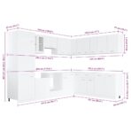 14-tlg. Küchenzeile Lyon Weiss Holzwerkstoff – Bild 6