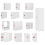 14-tlg. Küchenzeile Lyon Weiss Holzwerkstoff – Bild 7