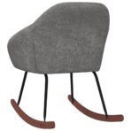 Schaukelstuhl Dunkelgrau Stoff – Bild 4