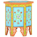 Beistelltisch Handbemalt Mehrfarbig 38x33x42cm Mango Massivholz