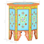 Beistelltisch Handbemalt Mehrfarbig 38x33x42cm Mango Massivholz – Bild 3
