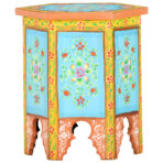 Beistelltisch Handbemalt Mehrfarbig 38x33x42cm Mango Massivholz – Bild 4