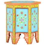 Beistelltisch Handbemalt Mehrfarbig 38x33x42cm Mango Massivholz – Bild 6
