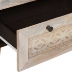 Sideboard 3 pcs Weiß 180 x 33,5 x 75 cm massives Mangoholz – Bild 11