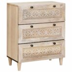 Sideboard 3 pcs Weiß 180 x 33,5 x 75 cm massives Mangoholz – Bild 4