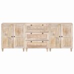 Sideboard 3 pcs Weiß 180 x 33,5 x 75 cm massives Mangoholz – Bild 5