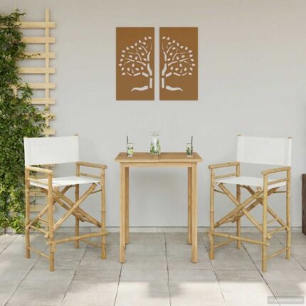 Folding Director's Chair 2 stk. Natur