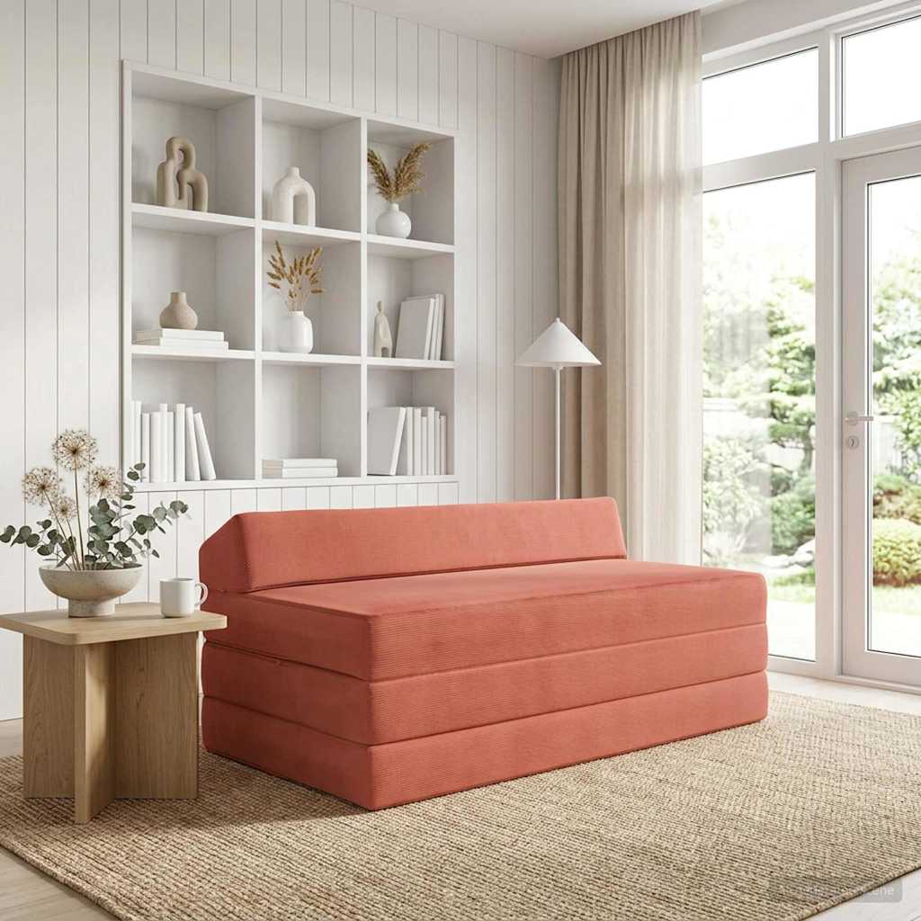 900050_1.jpg Klappsofa Bett Rot-Orange 120 x 60 x 49 cm Stoff – Bild 1