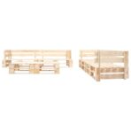 6-tlg. Paletten-Lounge-Set mit Kissen in Grau Holz – Bild 4